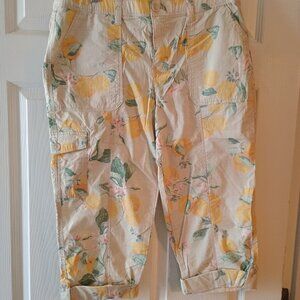NWT Chico's Lemon Poplin Crop Pants Size 1P